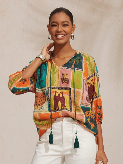 Jungle Wild Party Flowy Chiffon Top