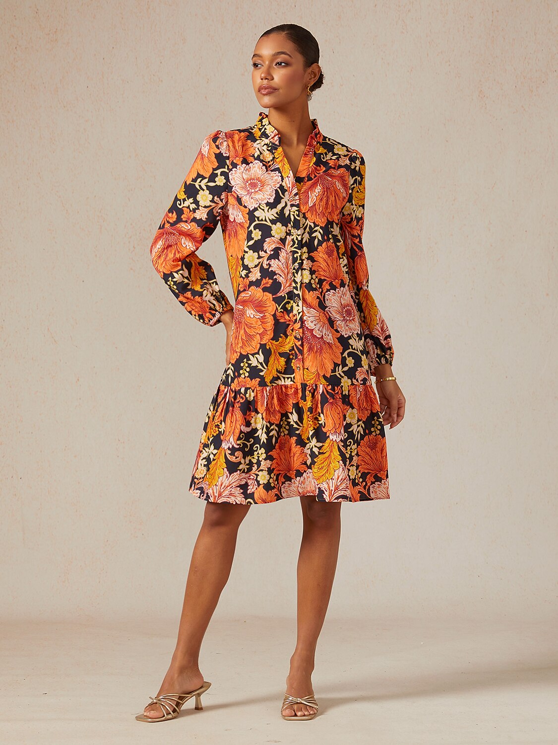 Sienna Garden Linen Look Midi Dress