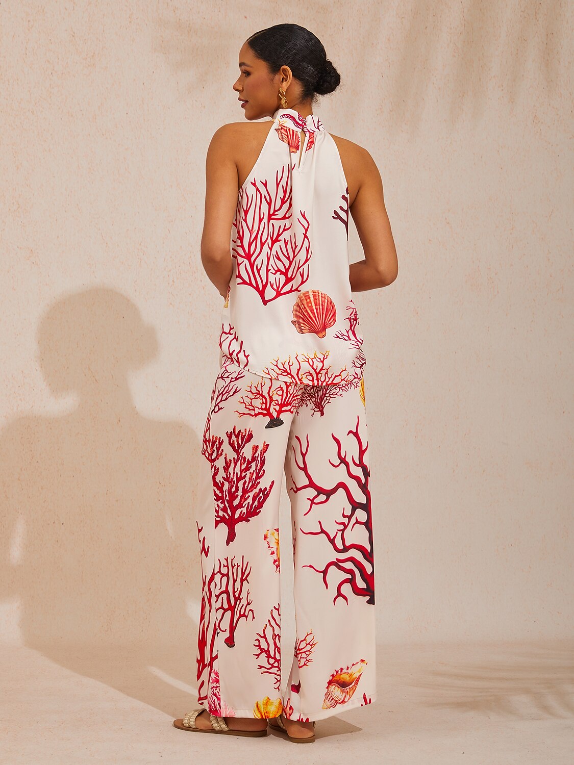 Coral Riviera Silky Satin Sleeveless Top