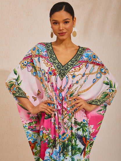 Vintage Jewelry Chiffon Vacation Kaftan