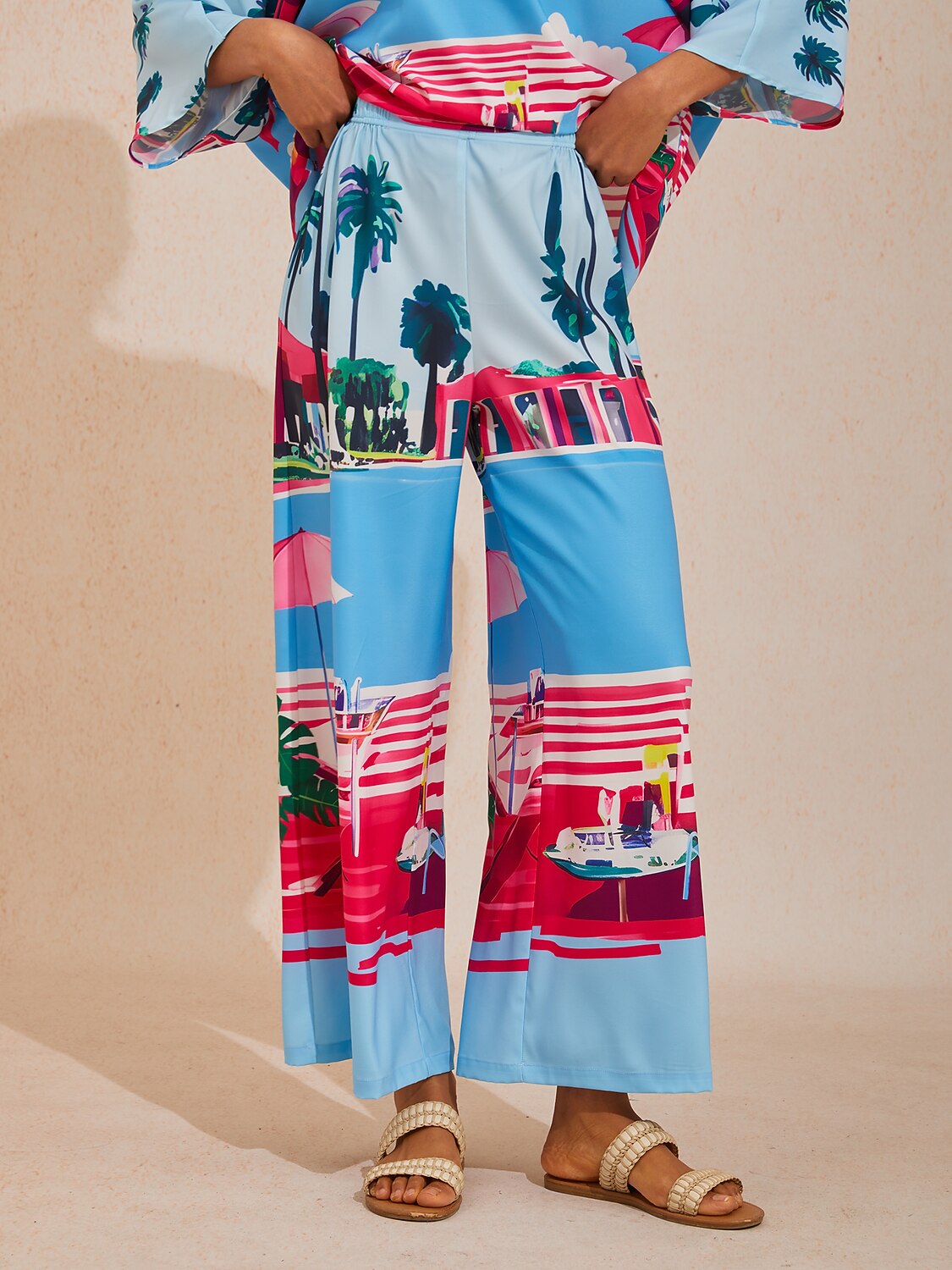 Santorini Sommer Satinweite Hose