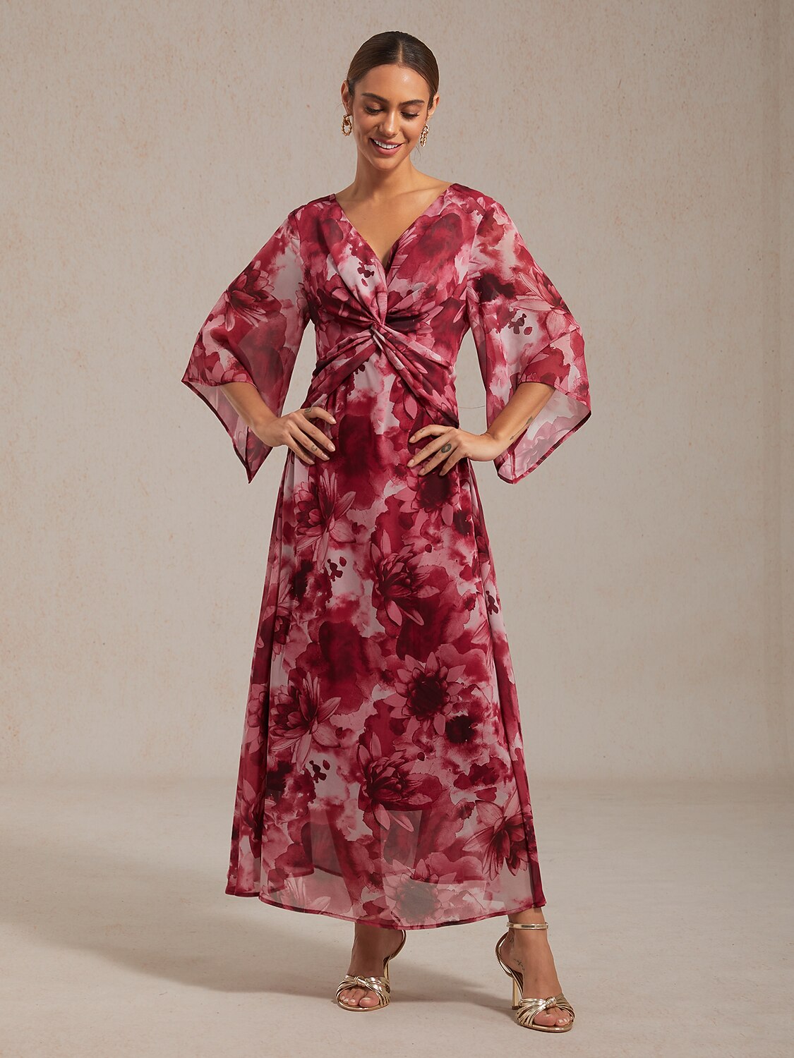 Jungle-Schmetterling Fließendes Chiffon-Maxikleid
