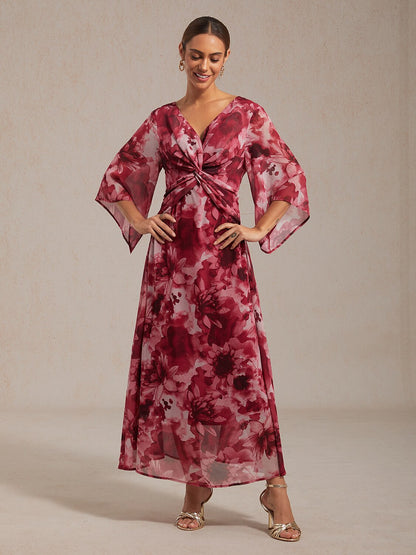 Jungle-Schmetterling Fließendes Chiffon-Maxikleid