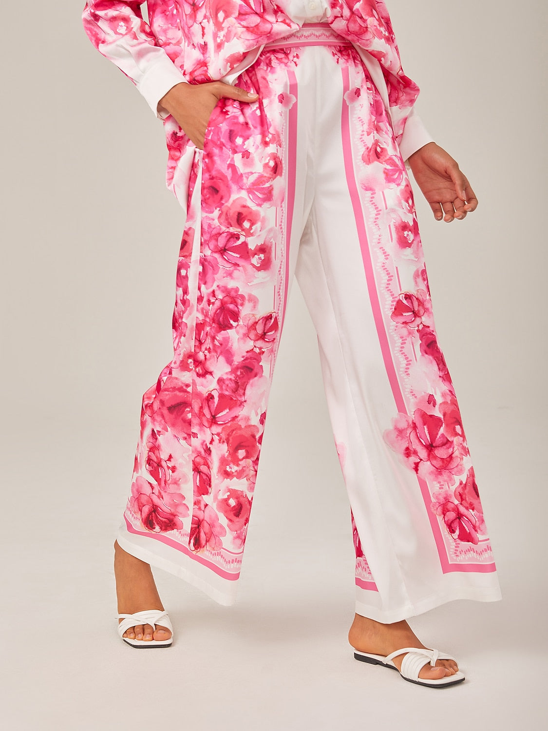 Printed High-Waisted Casual Pants