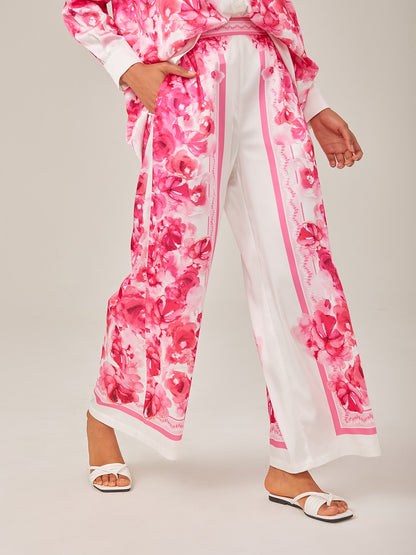 Printed High-Waisted Casual Pants