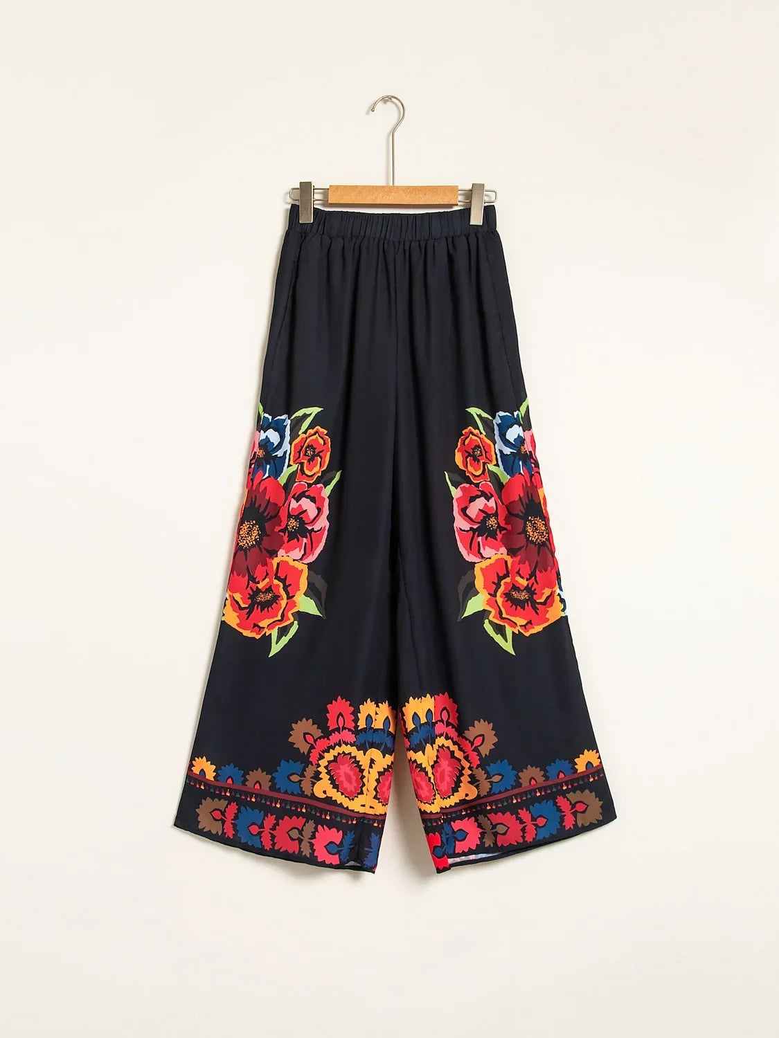 Chiffon Floral Print Elasticated Waistband Pants