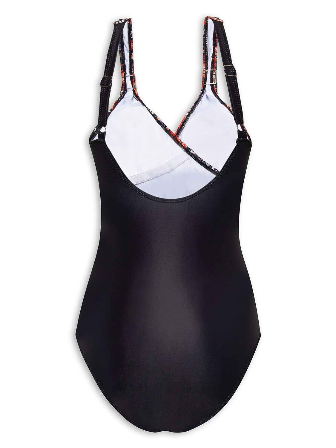 Floral Triangle V Neck One Piece Swimsuit