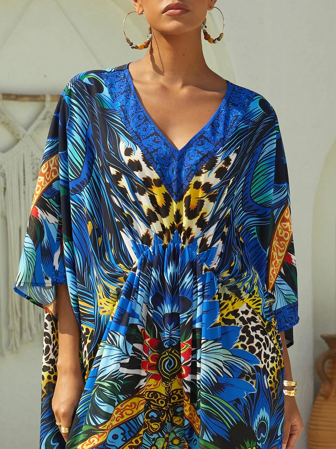 Vintage Jewelry Chiffon Vacation Kaftan