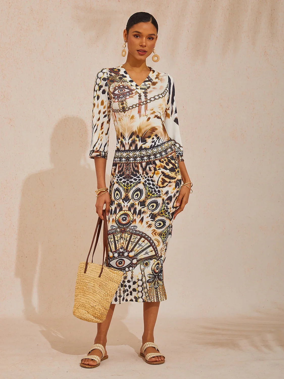 Blush&Beast Abstract Pink Paisley Stretchy Dress