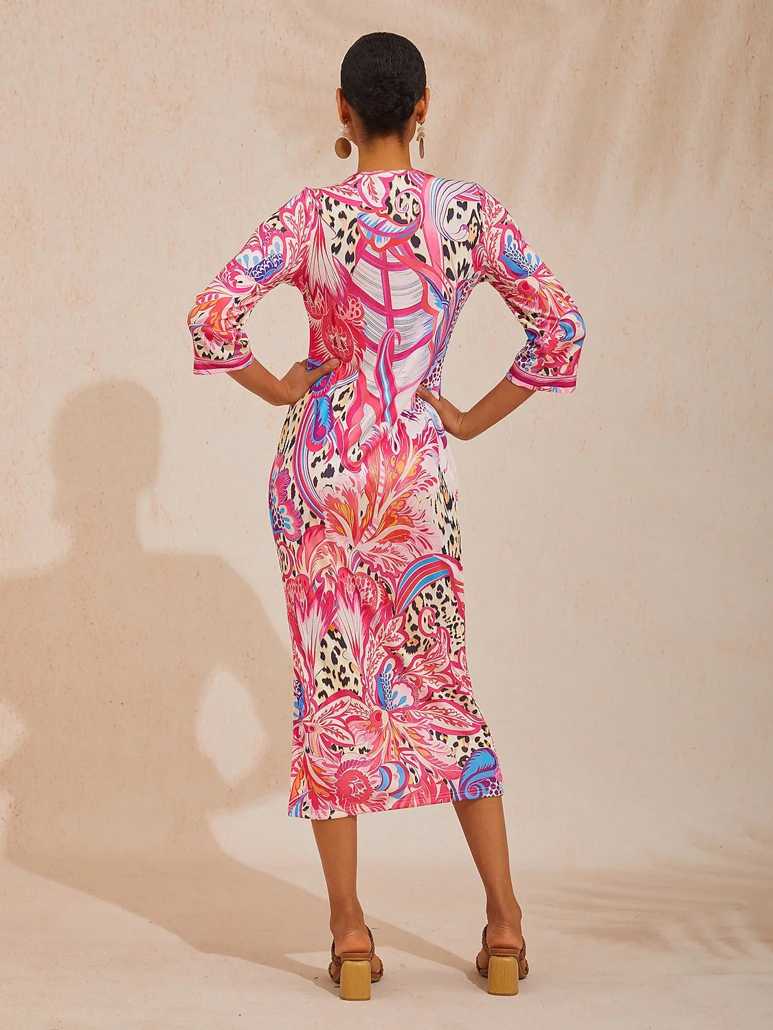Blush&Beast Abstract Pink Paisley Stretchy Dress