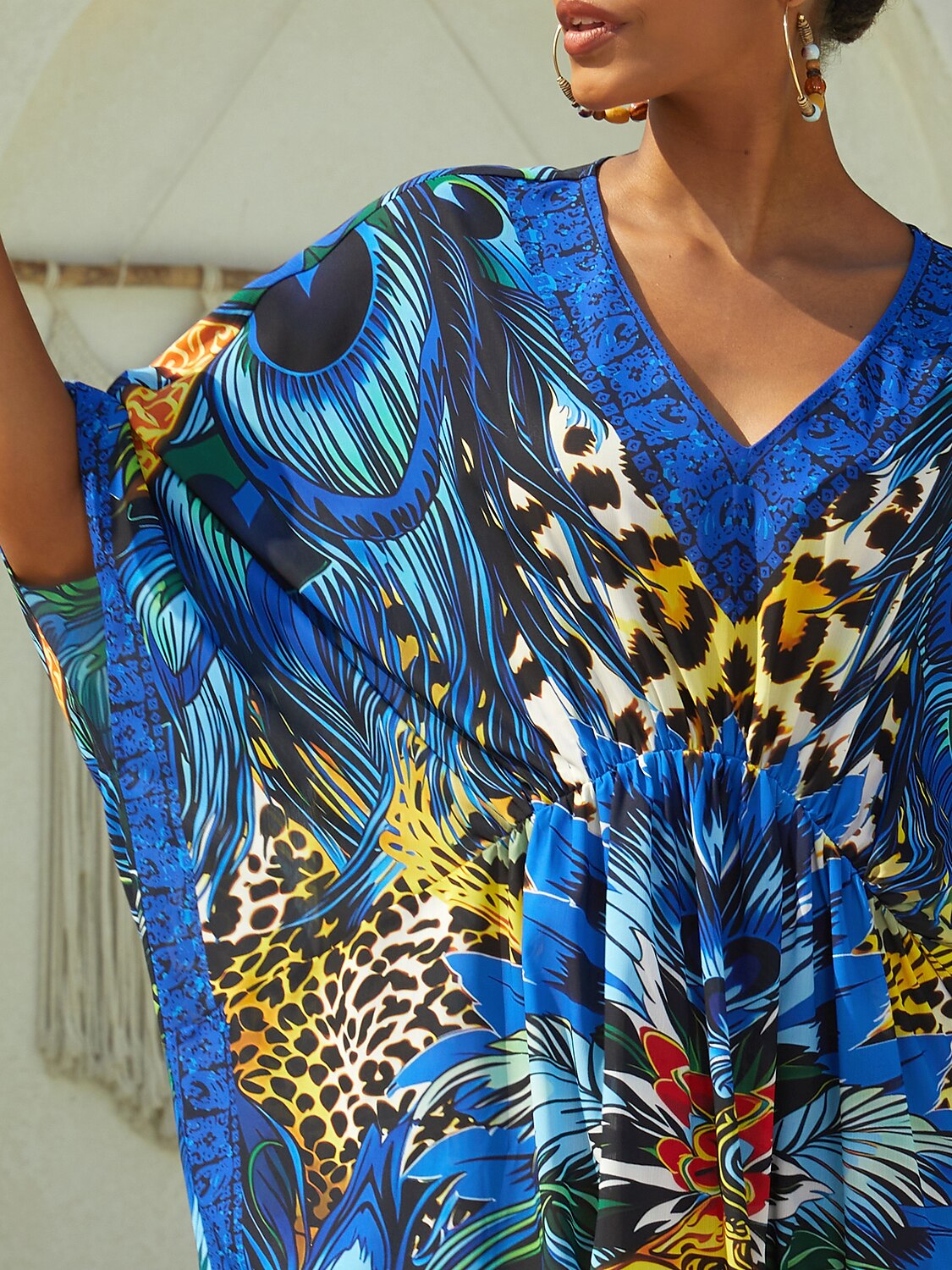 Vintage Jewelry Chiffon Vacation Kaftan