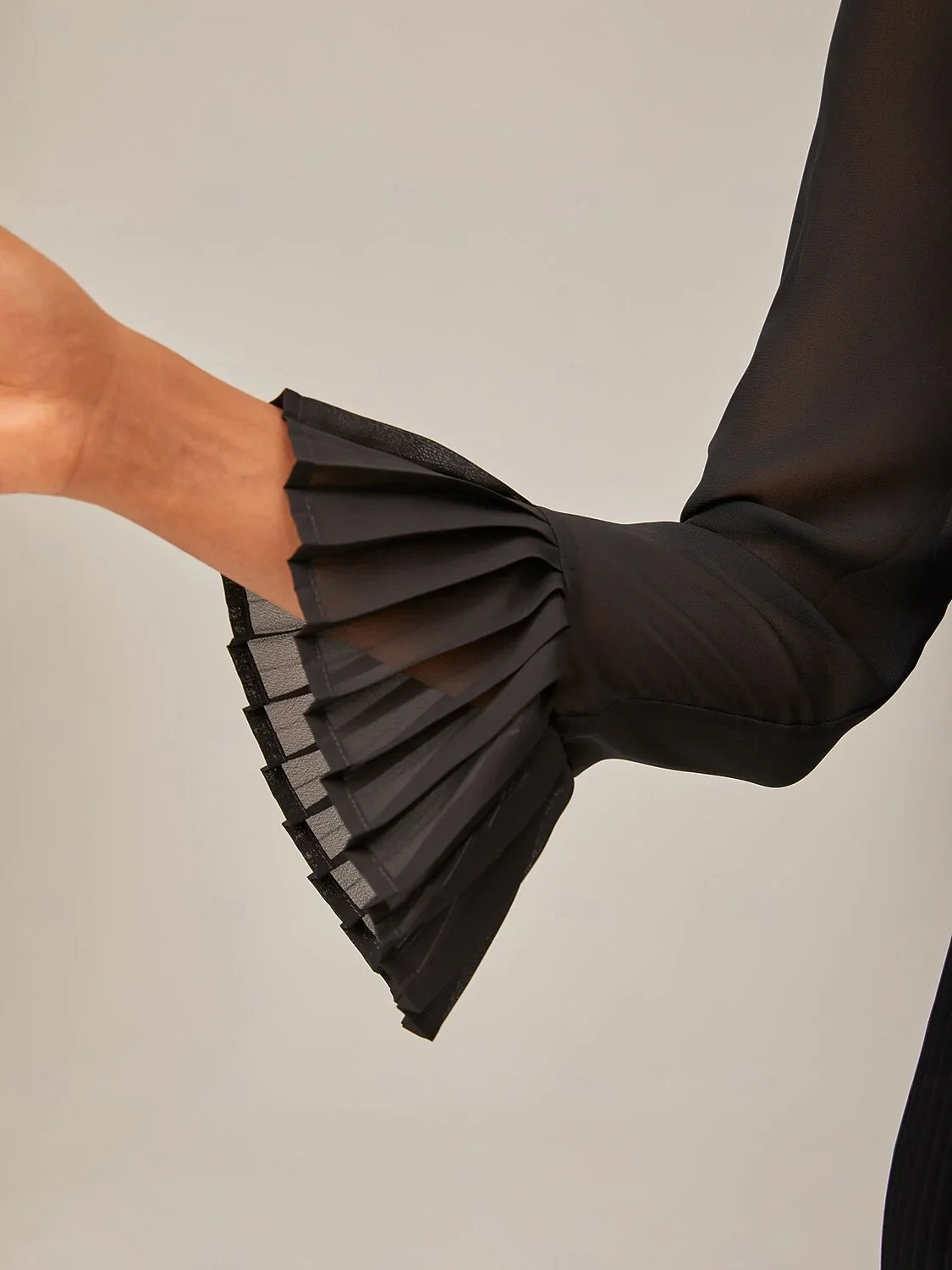 Casual Daily Black Chiffon Top