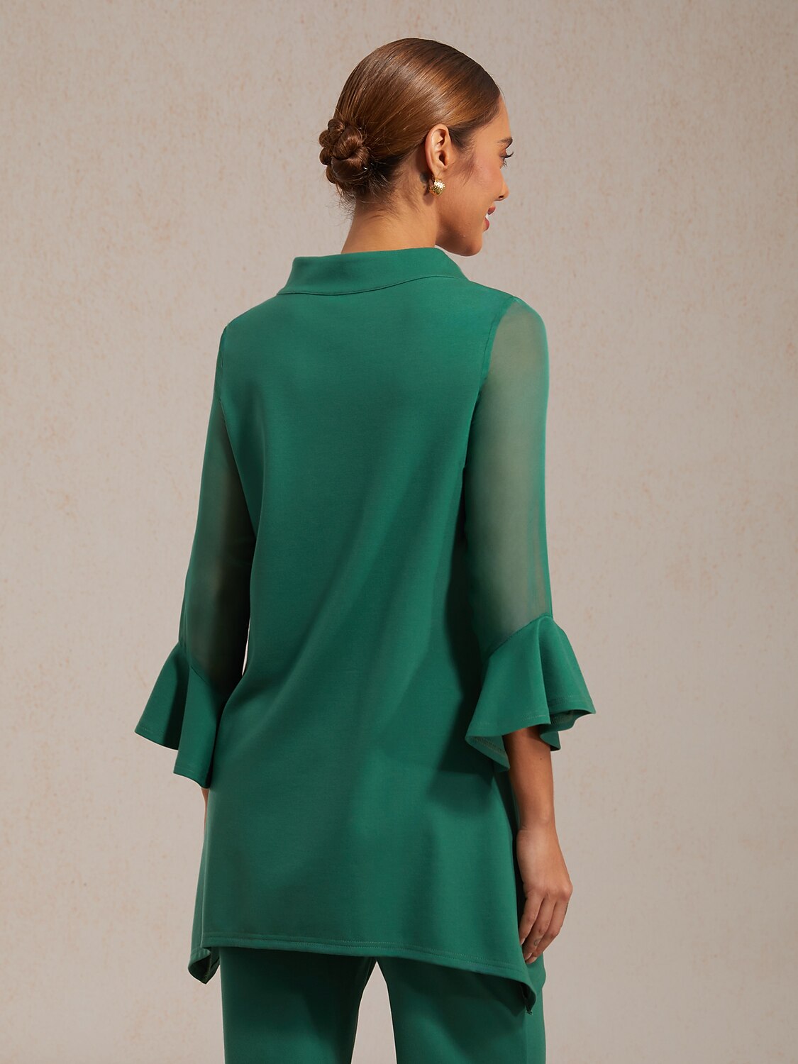 Blouse en Chiffon Modal Coupe Ajustée, Voilée, Légère et Respirante