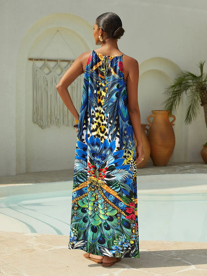 Jungle Wild Party Silky Leopard Maxi Dress