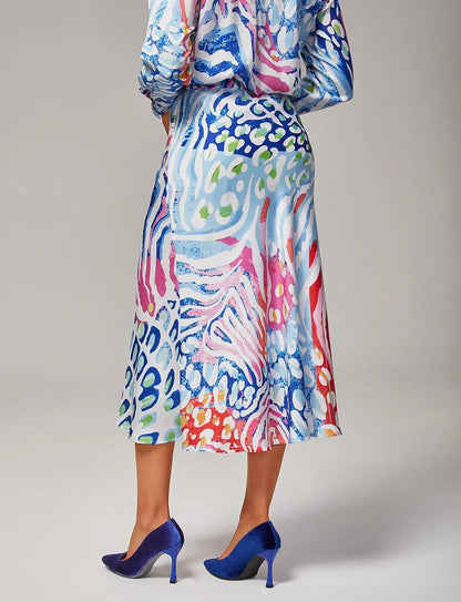 Elegant Leopard Satin Mermaid Skirt
