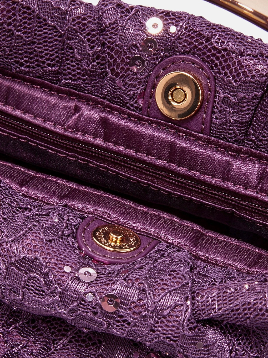 Jacquard Satin Sequin Frame Bag