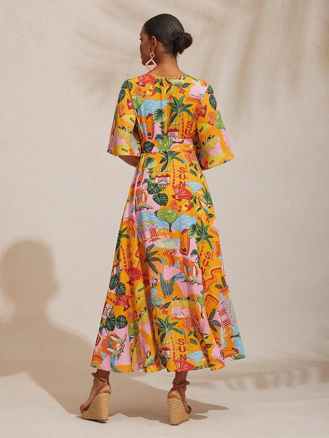 Summer Escape Silky Satin Floral Maxi Dress