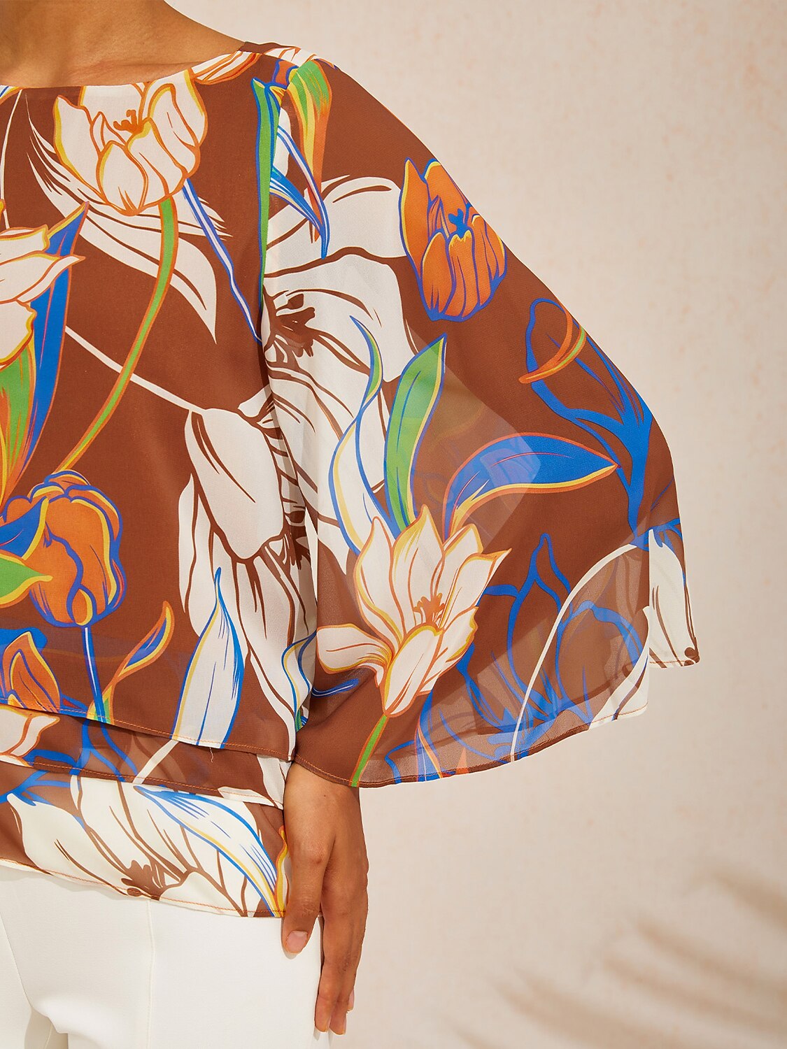 Desert Orchid Layered Chiffon Blouse