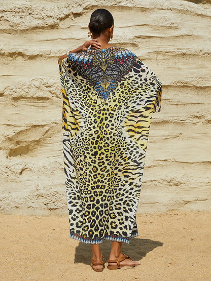 Vintage Jewelry Chiffon Vacation Kaftan