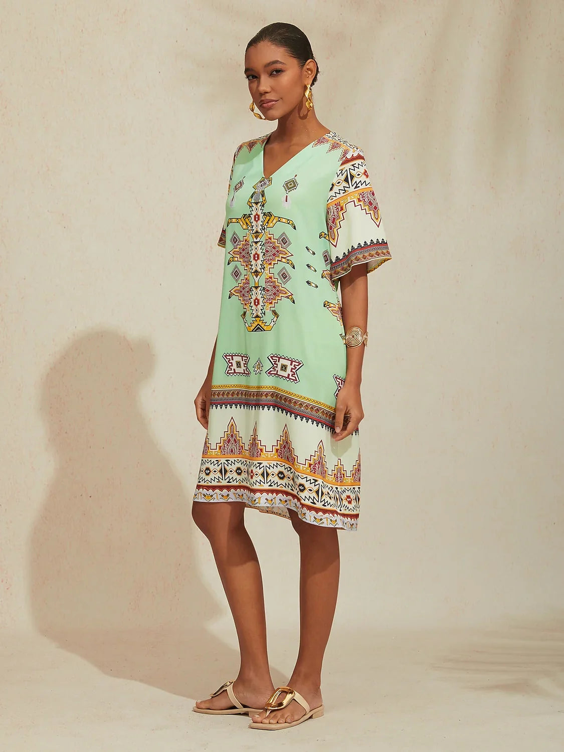 Santorini Summer Silky Satin Mini Dress