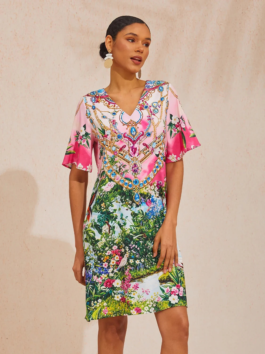 Santorini Summer Silky Satin Mini Dress