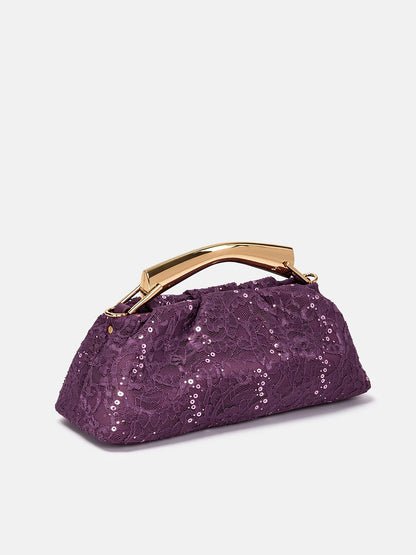 Jacquard Satin Sequin Frame Bag