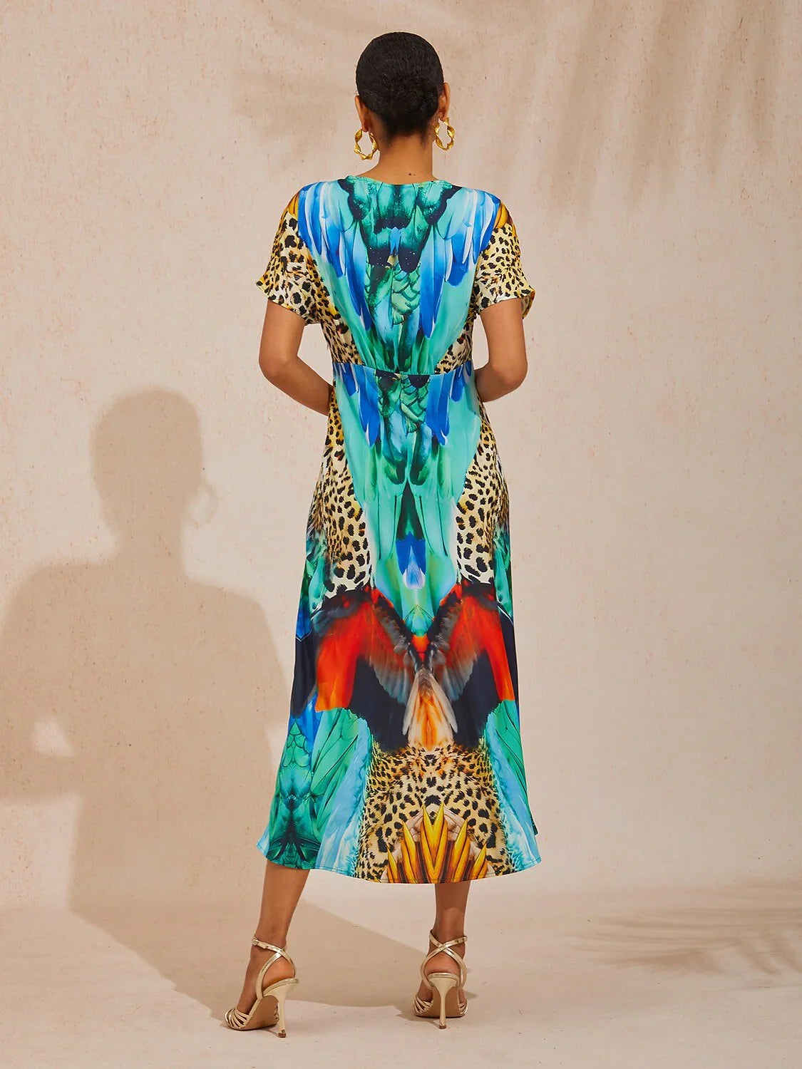 Jungle Wild Party Silky Satin Elegant Maxi Dress