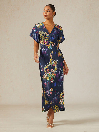 Land of Wonder Silky Satin Maxi Dress