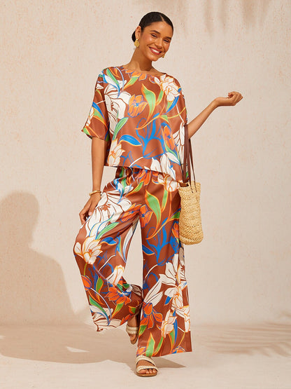 Desert Orchid Silky Satin Batwing Top
