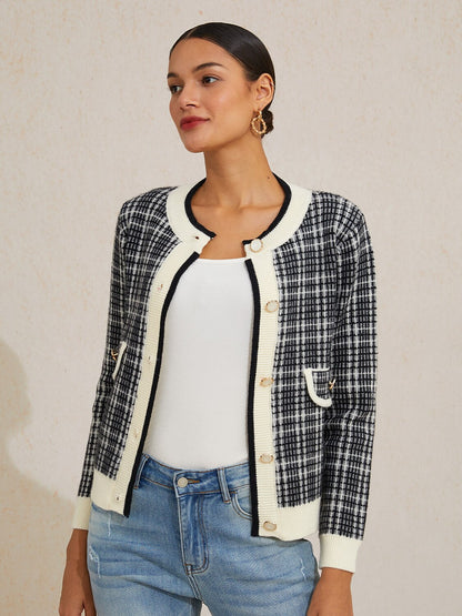 Paris Noir Knit Arctic Fleece Chic Knit Cardigan