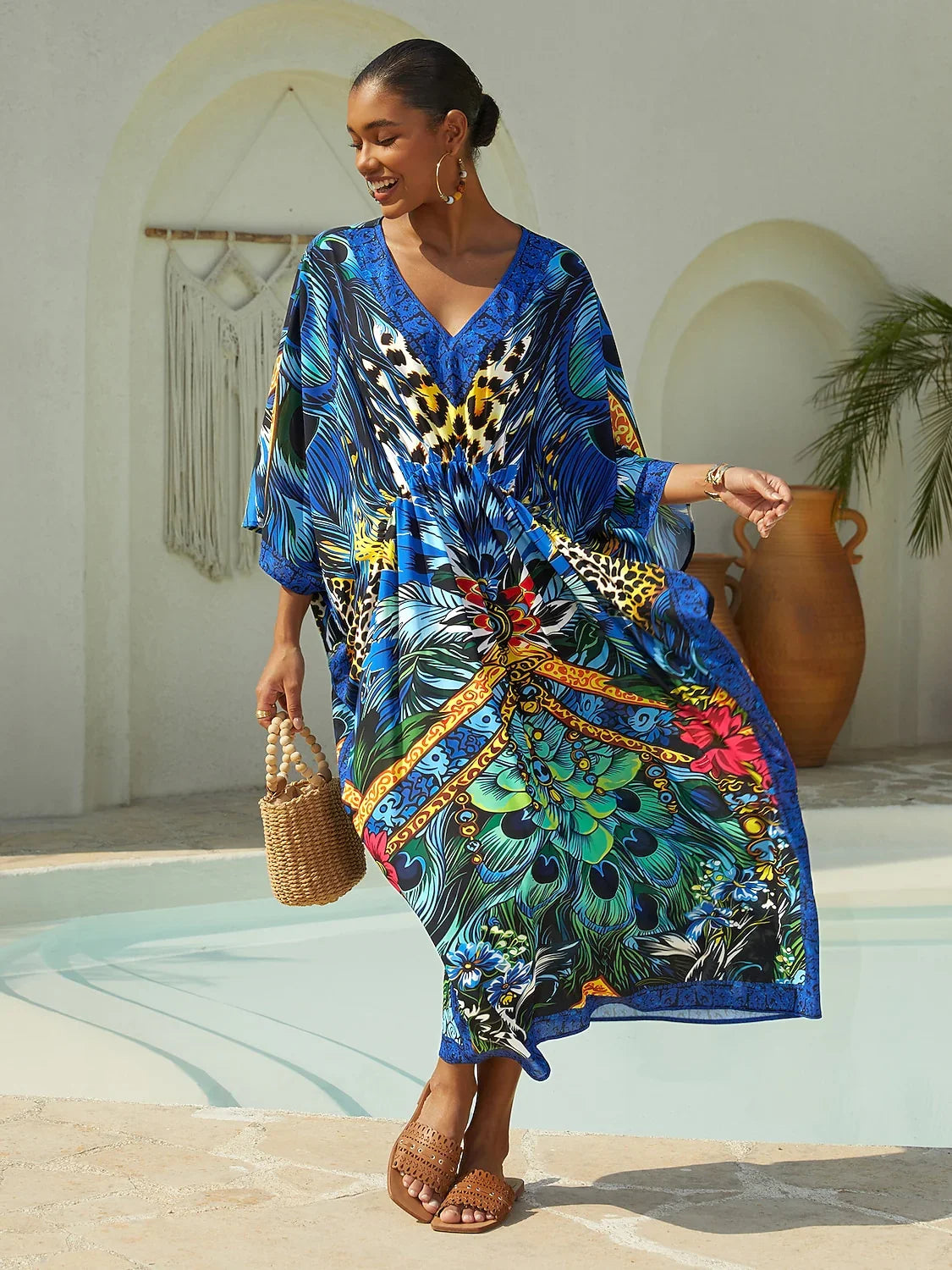 Jungle Wild Party Flowy Chiffon Leopard Kaftan