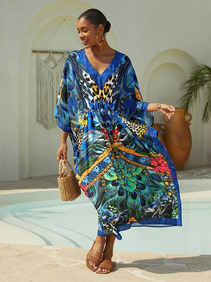 Jungle Wild Party Flowy Chiffon Leopard Kaftan