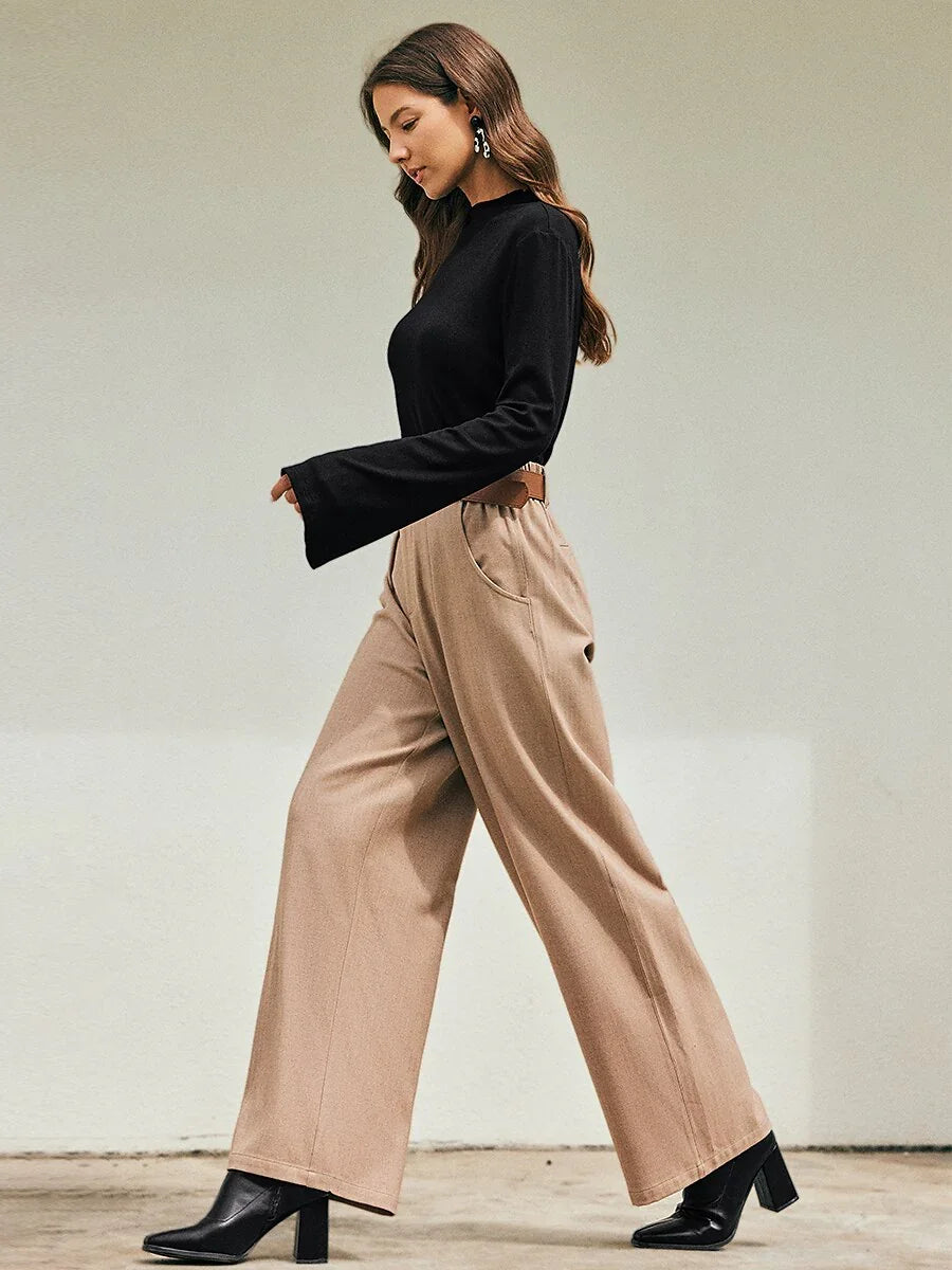 High Waist Wide Leg Dress Pants