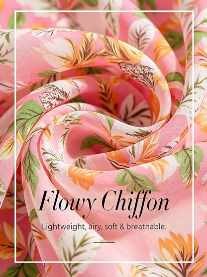 Ocean Paisley Flora Chiffon Layered Blouse