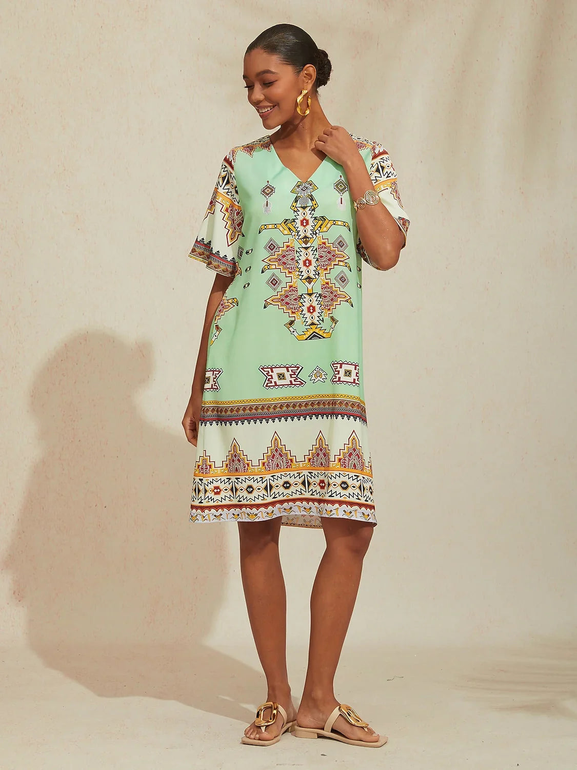Santorini Summer Silky Satin Mini Dress