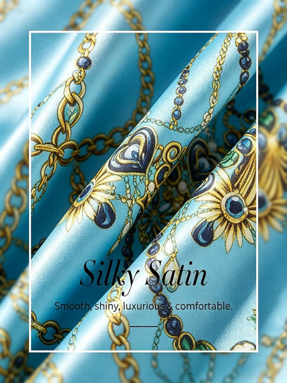 Vintage Jewelry Silky Satin Straight Leg Pants