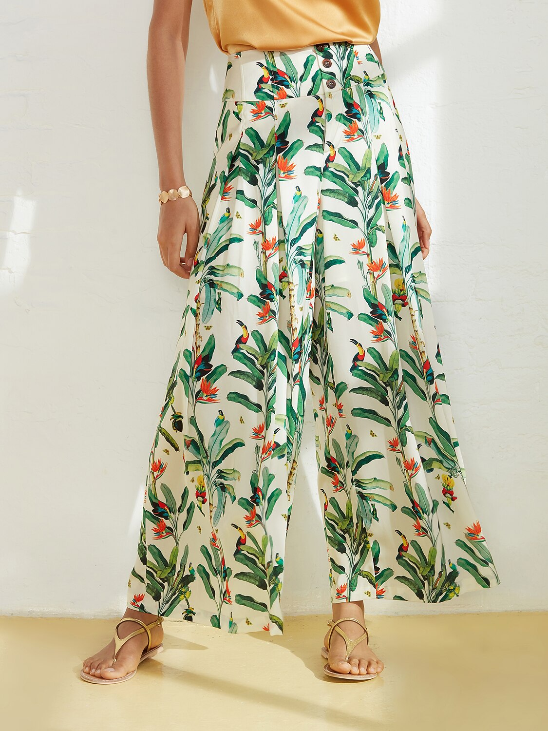 Satin Wide Leg Vacation Full Length Pants