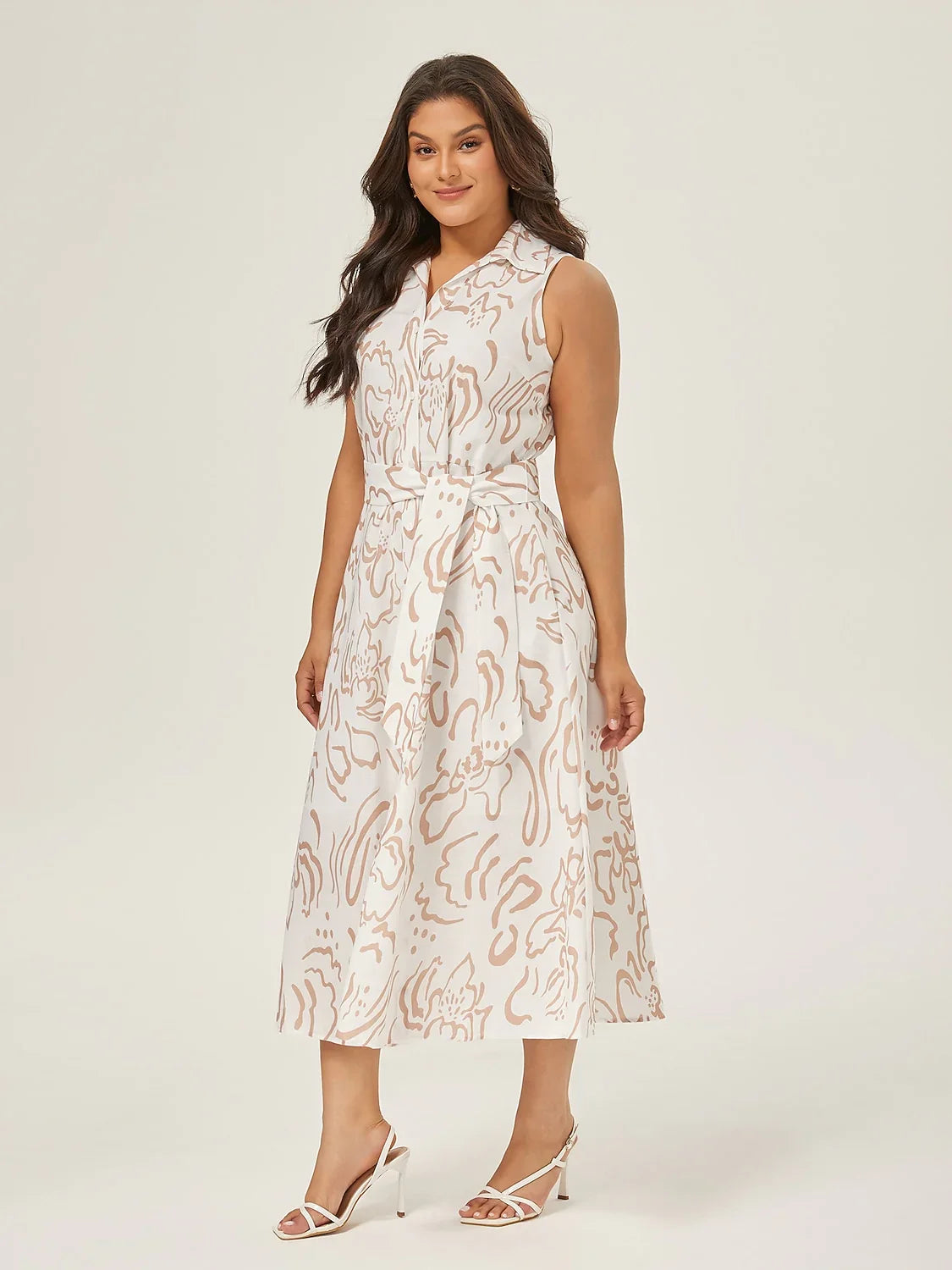 St Barth Blooms Airy Linen Look Blue Shirt Dress