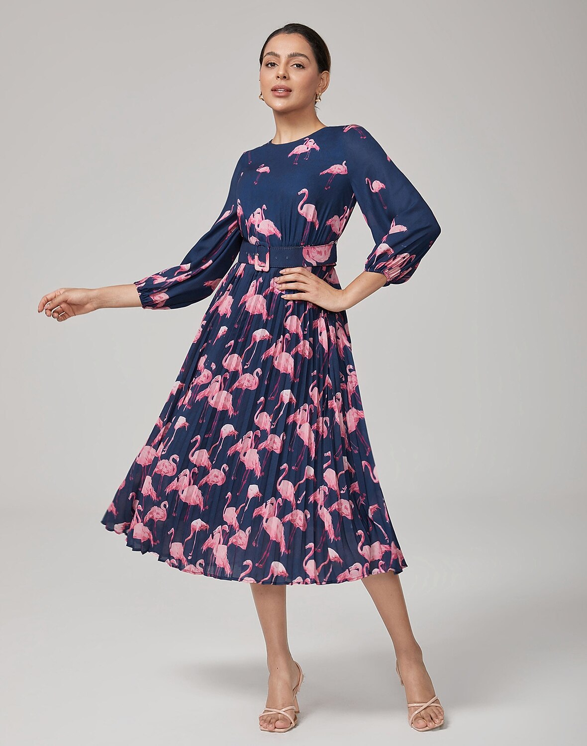 Robe décontractée imprimé flamant