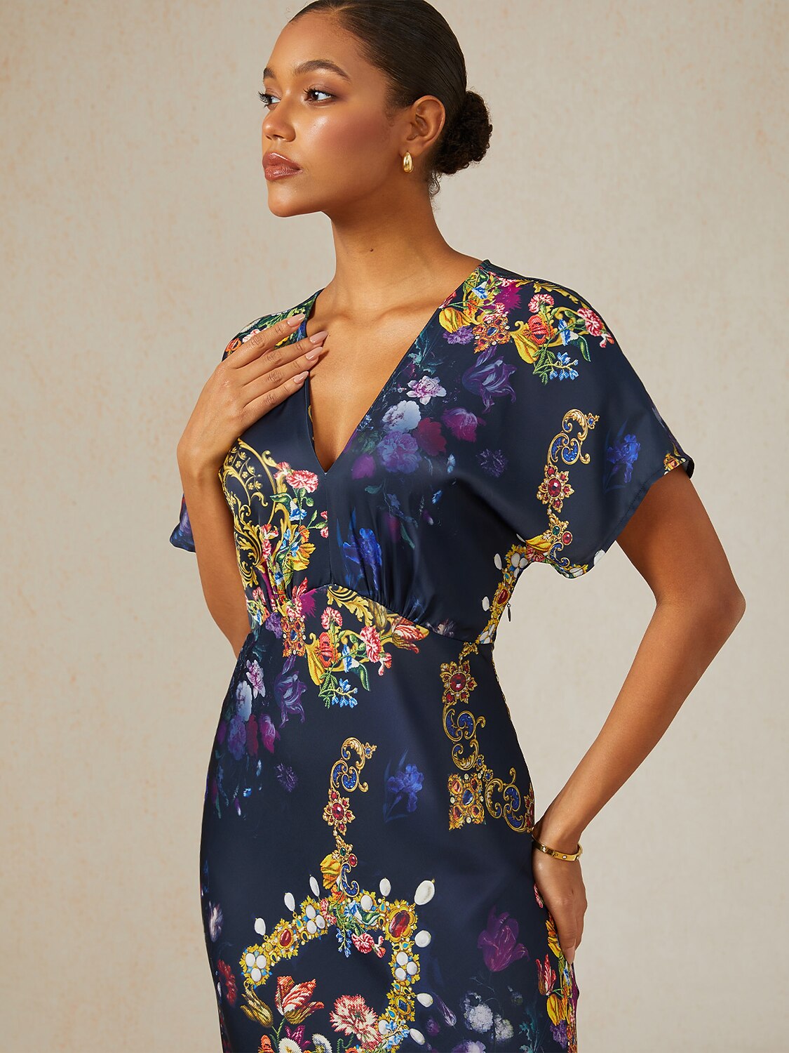 Land of Wonder Silky Satin Maxi Dress