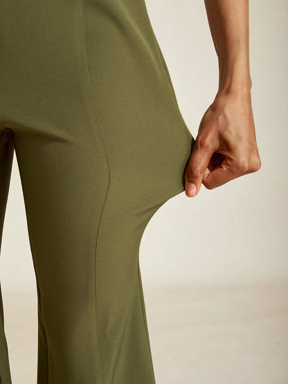 Elegant Slight Stretch Cropped Flared Pants