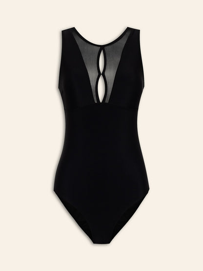 Solid Hole Detail Swimsuit