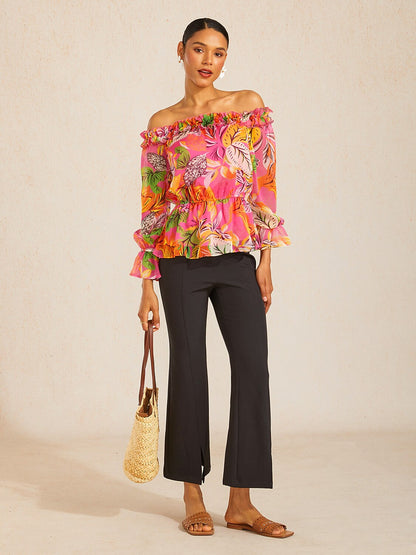 Wild Hibiscus Dream Flowy Chiffon Top