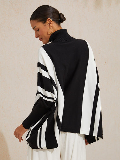 Ribbed Knit Turtleneck Sweater
