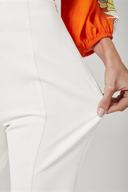 Elegant Slight Stretch Cropped Flared Pants