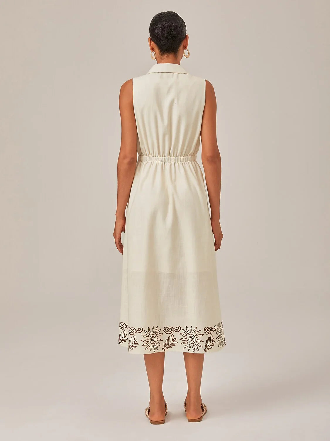 Linen-Like Printed Shirt Dress