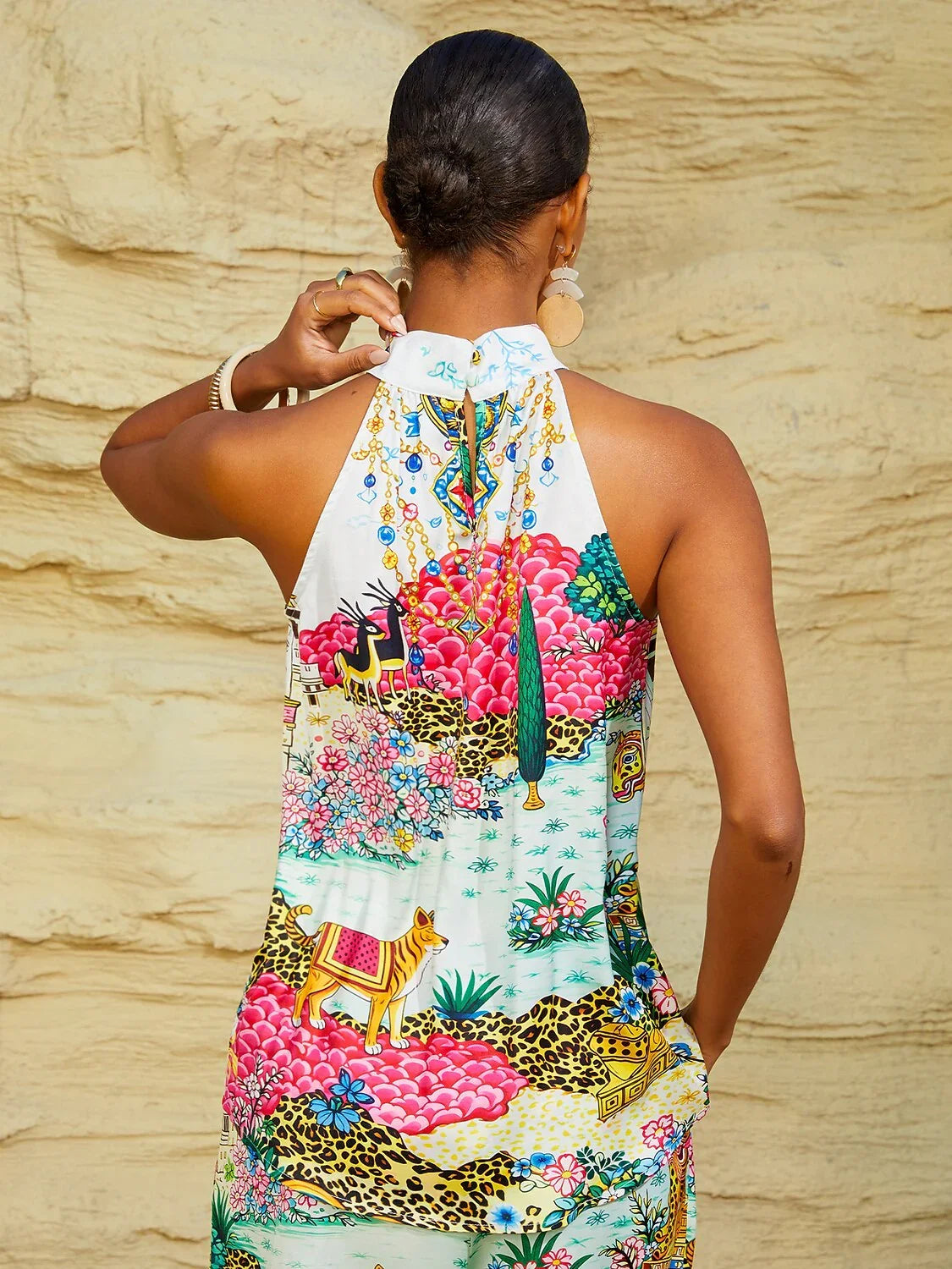 Dream Village Silky Satin Vintage Top
