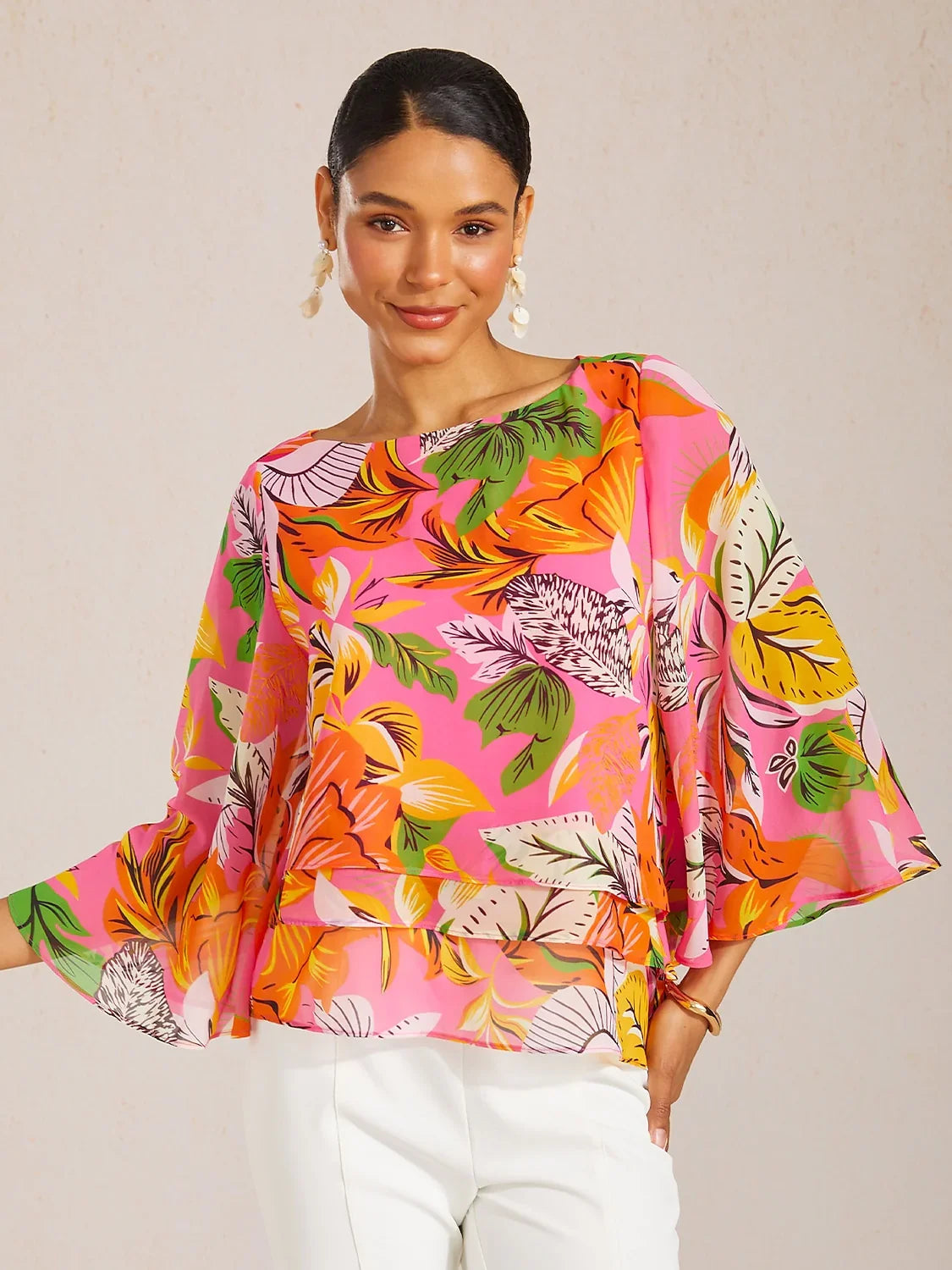 Jungle Butterfly Flowy Chiffon Top