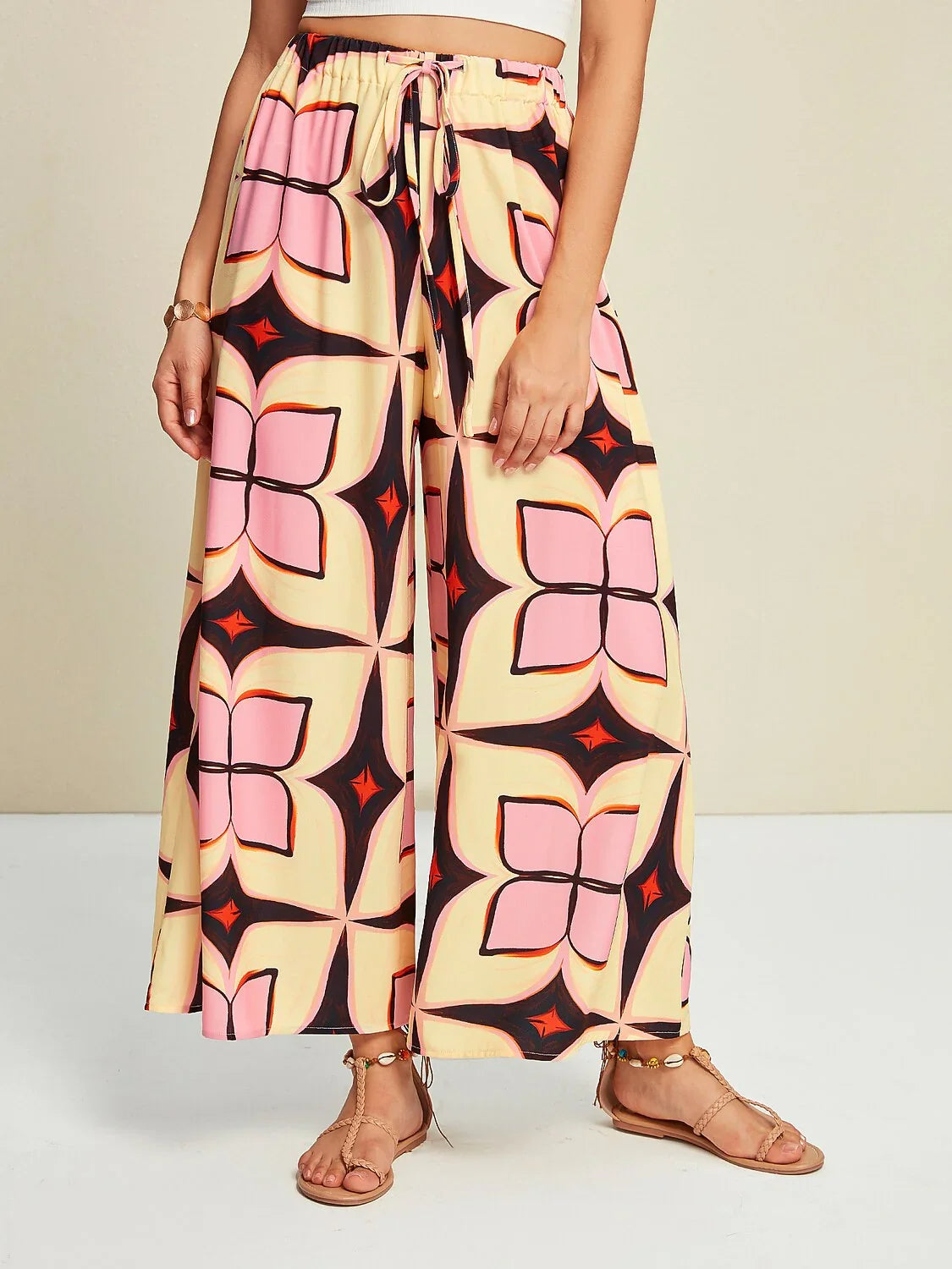 Bohemia Wide Leg Maxi Pants Pocket