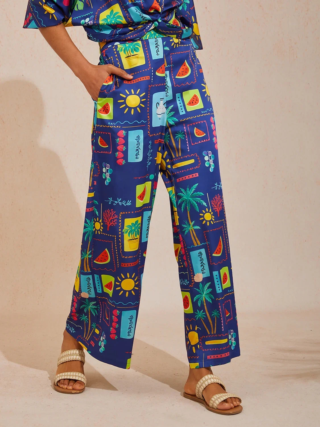 Pantalons dété en satin soyeux